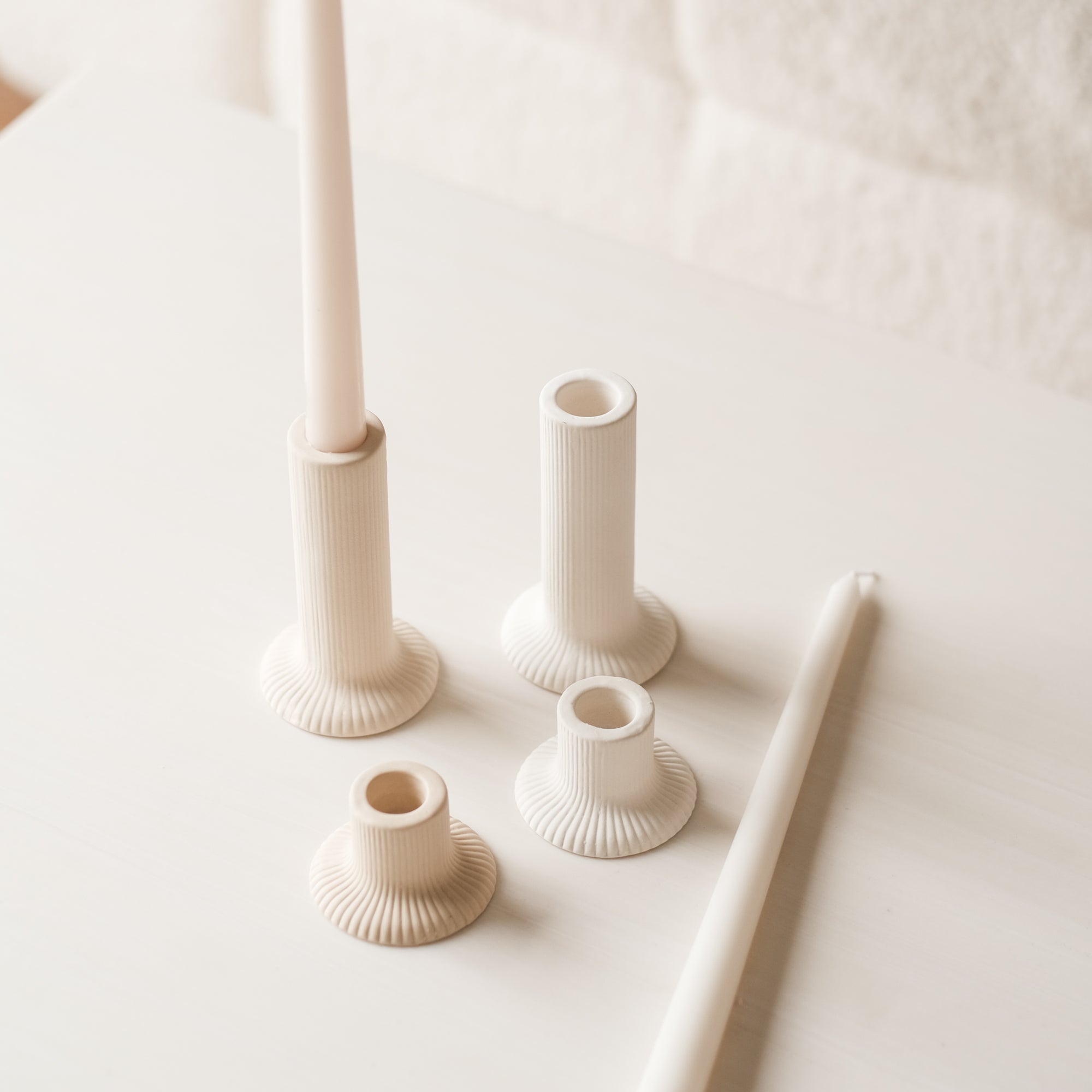 Ridge Ceramic Candle Holder (Pack of 10)