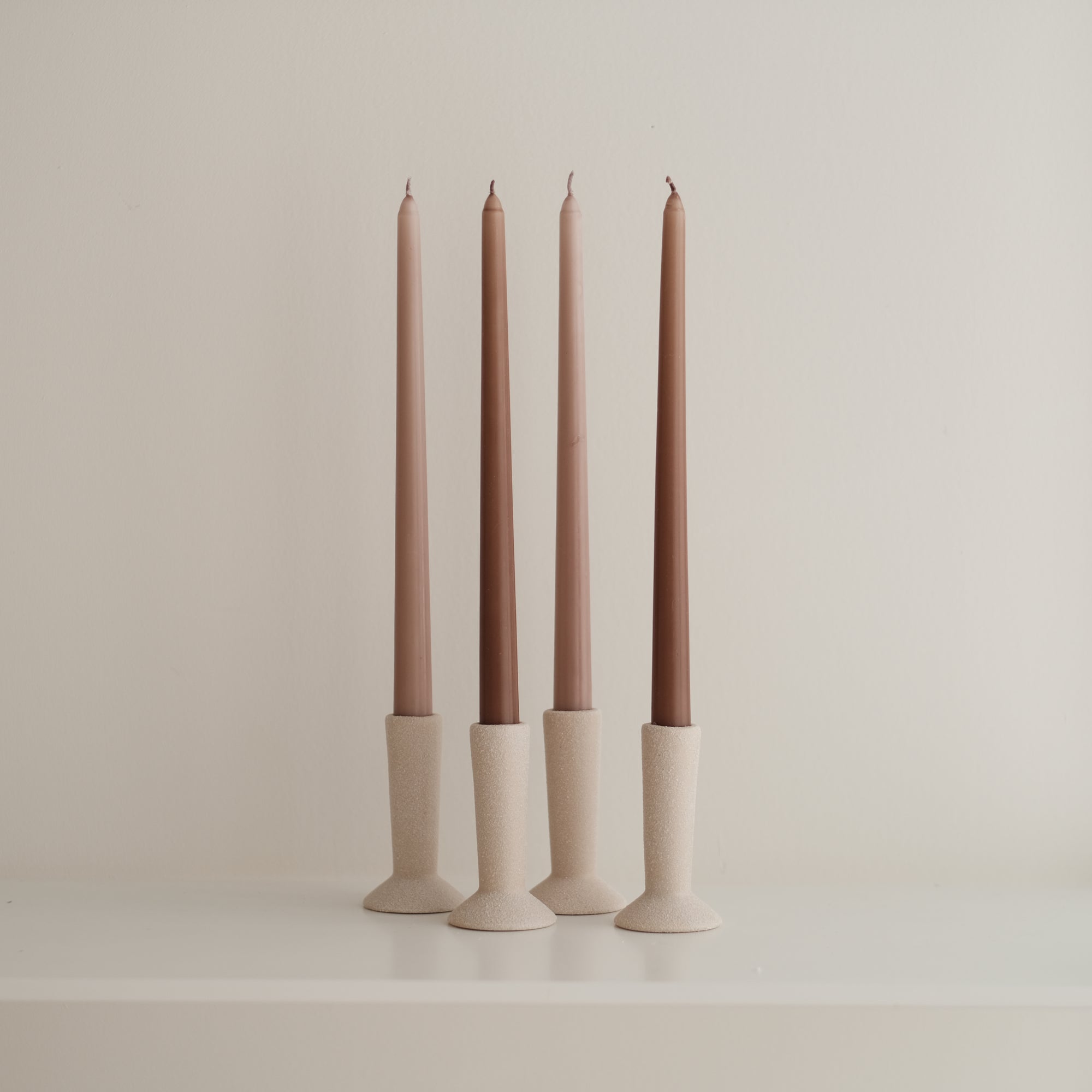 Sandy Beige Ceramic Candle Holder (Pack of 4)