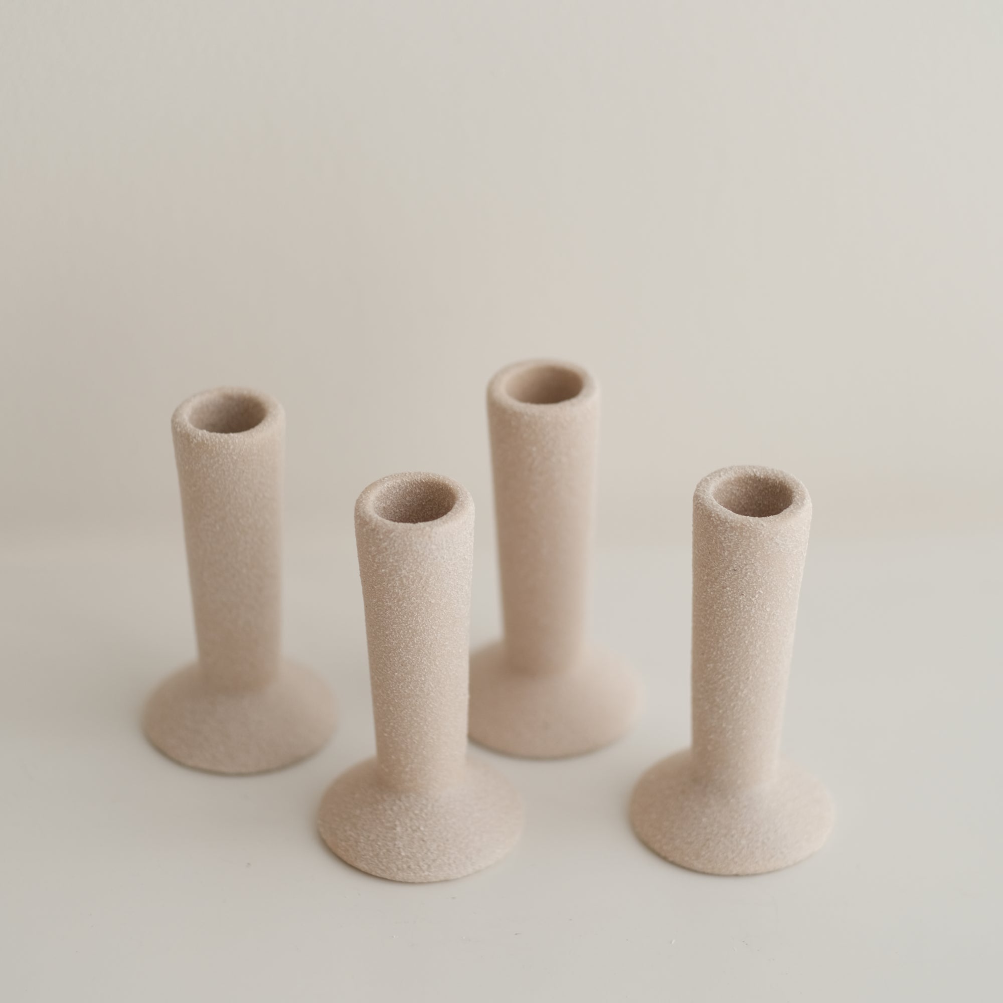 Sandy Beige Ceramic Candle Holder (Pack of 4)