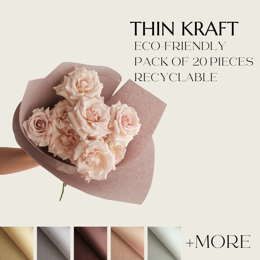 20 pcs Thin Kraft Wrapping Paper