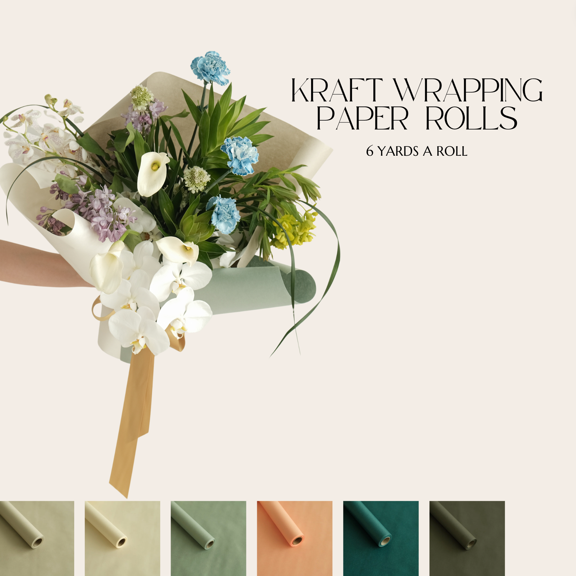 6 Yards Kraft Wrapping Paper