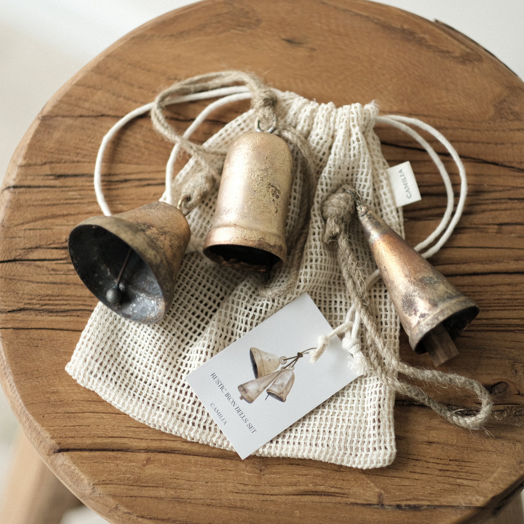 Handmade Rustic Iron Bells Set