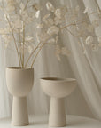 Lotus Pedestal Ceramic Vases