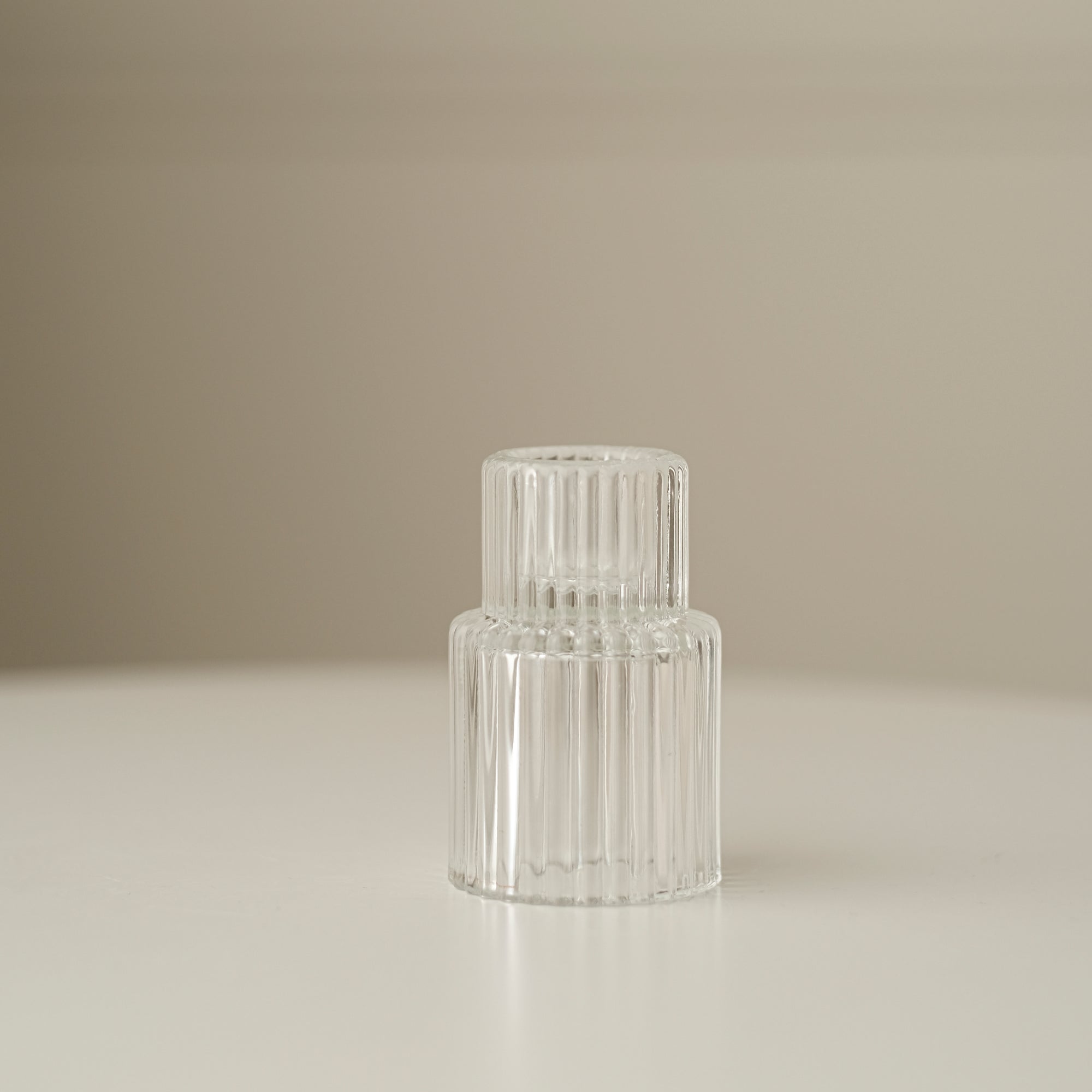 Ridged Glass Candle Holder (Pack of 10)