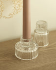Ridged Glass Candle Holder (Pack of 10)