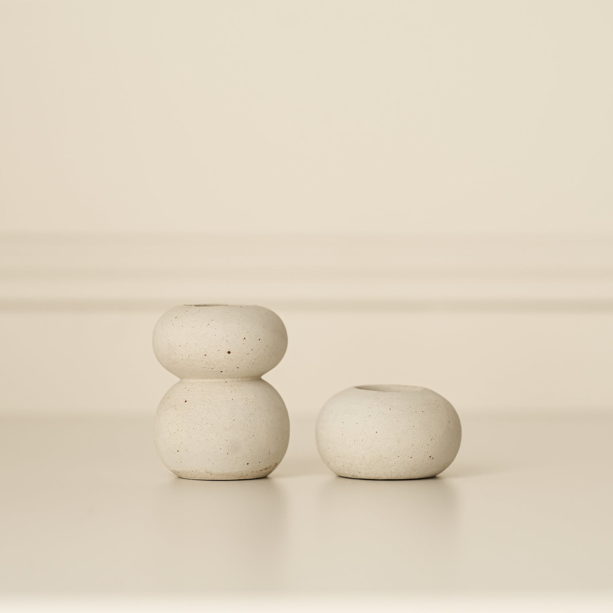 Natural Color Ceramic Candle Holder (Pack of 10)