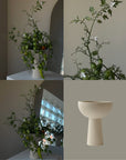 Lotus Pedestal Ceramic Vases