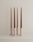 Sandy Beige Ceramic Candle Holder (Pack of 4)