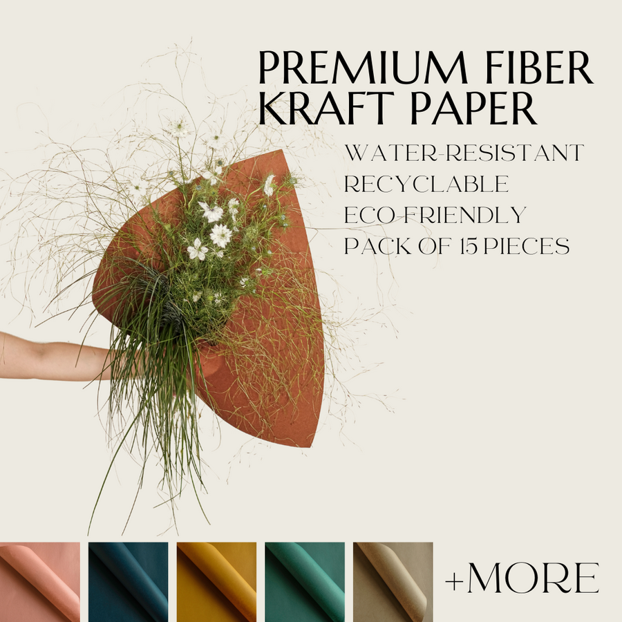 15 pcs Premium Fiber Kraft Wrapping Paper