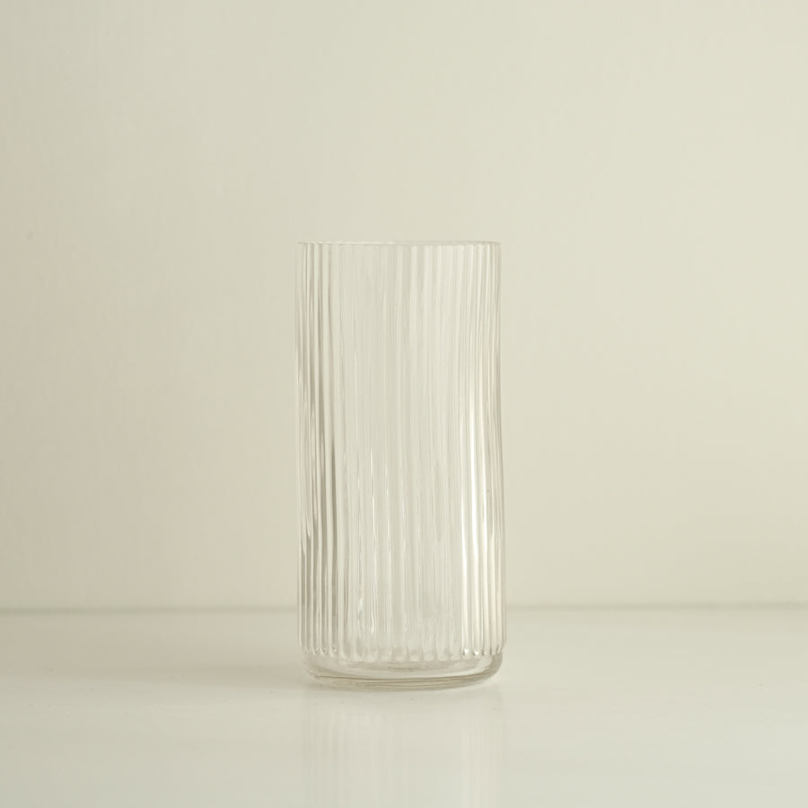 Ridged Pillar Glass Vase
