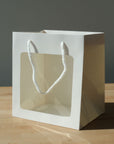 PVC Window White Shopping Bags (Pack of 10)